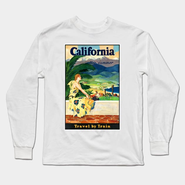 Vintage Travel Poster USACalifornia this summer Long Sleeve T-Shirt by vintagetreasure